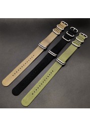 Men Diving Watch Accessories 20mm 22mm Generic Watchband NATO Strap Nylon Rubber Waterproof Strap Steel Strap Sport Strap