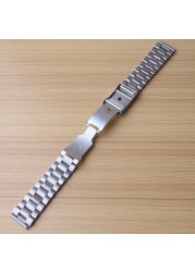 Silver Bracelet Solid Stainless Steel Watch Band Adjustable Metal Strap High Quality Watchband 18mm 20mm 22mm 24mm Mens Womens