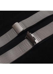 New High Quality Watches 18mm 20mm 21mm 22mm Stainless Steel Black Silver Watches Mesh Bracelet Watch Band Strap Fit Brands