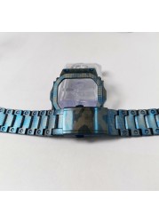 New Ice Blue Camouflage Watches and Bezel for 5600 GWM5610 GW5000 316L Stainless Steel Watch Strap and Cover with Tools