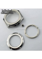 Miuksi 40mm Silver/Black Sapphire Crystal Watch Case Fit NH35 NH36 ETA2824 2836 Miyota8215 821A Mingzhu DG2813 3804 Movements