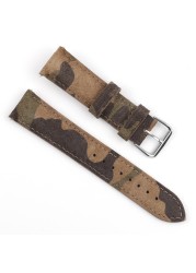 Camouflage Suede Leather Watch Strap Band 18mm 20mm 22mm 24mm Watchband for Watch Accessories Bracelet