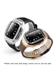 متوافق مع سوار ساعة يد آبل 44 مللي متر سلسلة 4/5/6/SE مع حزام Case ، أشرطة iWatch الفولاذ المقاوم للصدأ مع الغطاء الواقي