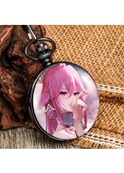 2022 New Flip Women Pocket Watch Animation Pattern Can Be Customized Quartz Movement Watches Valentine's Day Gift for Girlfriend