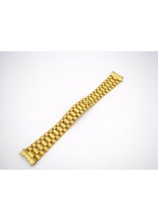 CARLYWET - Solid Curved Screw Link, 20mm, Deployment Clasp, Stainless Steel Watch Band, Strap for Rolex President