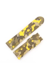 CARLYWET - Replacement watch strap, silicone rubber, waterproof, camo color, 24mm, wholesale, for Panerai Luminor