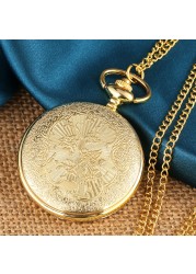 2022 New Style High Grade Gold Temperament Pocket Watch Blue Glue Dripping Crocodile Pattern with Chain Quartz Movement Watches