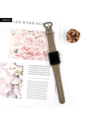 URVOI Leather Strap for Apple Watch Series 7 6 SE 5 4 Sport Band Genuine Leather Pin Buckle for iWatch Single Loop 41mm 45mm