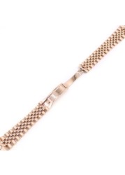 CARLYWET - 20mm Stainless Steel Wrist Watch Band, Silver-tone, Rose Gold, Curved Screw Link, 316L