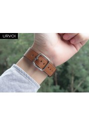 URVOI حزام من الجلد ل أبل سلسلة ساعة 7 6 SE 5 4 321 العجل حزام من الجلد ل iwatch 40 44 مللي متر مربع مشبك التصميم الحديث GEN.2