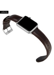 URVOI حزام ل أبل سلسلة ساعة 7 6 SE 5 4 3 2 حزام من الجلد ل iwatch حقيقية الطبقة العليا الكلاسيكية مشبك الذراع الفرقة المعصم حزام