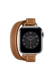 حزام جلد ل أبل ساعة 6 5 4 SE الفرقة 44 مللي متر 40 مللي متر حلقة مزدوجة استبدال سوار حزام ل iwatch سلسلة 3 2 1 42 مللي متر 38 مللي متر