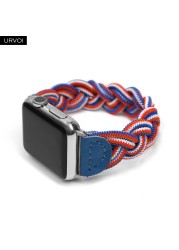 URVOI Braided Band for Apple Watch Series 7 6 SE 5 4 321 Woven Nylon Strap for iWatch Stretchable Replacement Classy Design 40mm