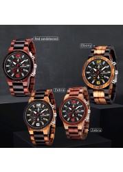 Kunhuang Men's Wooden Quartz Watches In Wood Luxury Brand Military Sports Watch Personality Male Clock Relogio Masculino