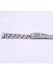 CARLYWET 19 20mm Stainless Steel Silver Middle Polish Hollow Curved End Solid Screw Quick Strap for Vintage