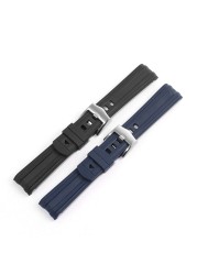 PEIYI Rubber Watchband Men Bracelet for O-MEAG Seamaster 300 Silicone Watches Accessories 20mm Black Wristband