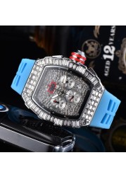 Fashion Brand RM Diamond Casual Women Watch Sport Gel Silicone Chronograph Woman Man Couples Steel Calendar Quartz Watches