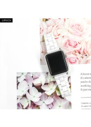 URVOI الفرقة ل أبل سلسلة ساعة 7 6 SE 5 4 3 2 1 السيراميك سليم حزام ل iWatch المعين تصميم فراشة مشبك 38 40 42 44 مللي متر