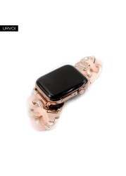 URVOI ربط سوار ل أبل سلسلة ساعة 7 6 SE 5 4 3 الفرقة ل iwatch الراتنج حزام البقر الصبي سلسلة الفتيات سوار الفولاذ المقاوم للصدأ