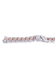 CARLYWET - Metal watch band, 22 mm, medium rose gold, stainless steel, alternative, double push clasp for Seiko