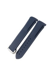 20mm 22mm 19mm 21mm Curved End Rubber Watch Band fit for HUAWEI GT 2 3 Pro Omega Longines Hydroconquest Seiko SKX Silicone Strap