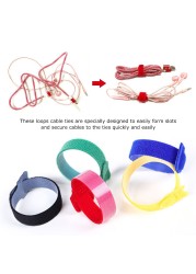 10pcs Self Adhesive Cable Fastener Tape Reusable Durable Tie Strap Webbing Portable Line Wrap Band Wire Organizer Holder