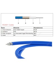 1m 5m 10m Blue RG401 50-5 Cable Semi Flexible 50 Ohm High Frequency Test Cable RF Coaxial Cable Pigtail Jumper 4g