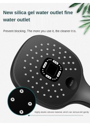 Shower Head Rainfall Bathroom 3 Modes Round ABS Chrome Water Saving Nozzle G1/2 Bathroom Faucet Wall Mounted Adjustable Shower Black