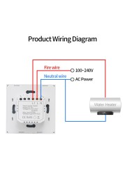 Wifi Smart Boiler Switch Water Heater 20A Tuya EU/US/Brazil Standard App Control Timer Voice Alexa Google Home Luxury Glass