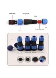 LP/SP20 IP68 Waterproof Connector Aviation Plug and Socket Male Female Cable Connectors Set 2-7 Pin Soldering Quick Connection