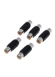 5pcs RCA Female to RCA Female Audio Video Cable Jack Plug Adapter Connector