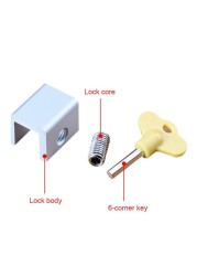 Adjustable Sliding Window Locks Stop Anti-theft Window Door Cable Limit Safety Key Lock Stopper Translation Lock Screen Dropship