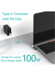 Magnetic USB C Adapter, 24 Pins USB3.1 40Gbps Data Transfer 8K 60Hz Video PD 100W Charge Compatible with MacBook Pro/Air