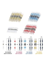 50/300pcs Waterproof Heat Shrink Butt Terminals Crimp Terminals Welding Seal Electrical Wire Twisting Cable Terminal Kit With Hot Air Gun