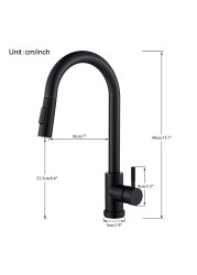 Free Shipping Black Kitchen Faucet Two Function Single Handle Pull Out Mixer Deck Mounted Hot and Cold Water Taps