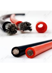 Silicone Cable Red Black Wire Car Battery Jump Wire Automotive Wire Cable 10awg 8awg 6awg 4awg 2awg 18 16 14 12 10 8 6 awg