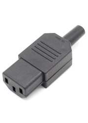 10pcs New Wholesale Price 10A 250V Black IEC C13 Female Plug Rewirable Power Connector 3 Pin AC Socket