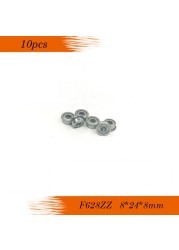 Free Shipping 10pcs F628-2Z F628ZZ F628 zz ABEC-1 P0 Flange Flange Deep Groove Bearing Balls 8x24x8mm for 3D Printer