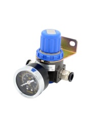 AR2000 1/4'' Mini Pneumatic Air Pressure Relief Control Compressor Regulator Treatment Units Valve Gauge Fitting