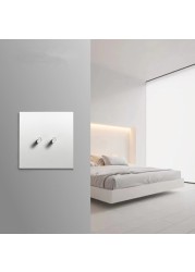 LIWBET white color wall toggle switch and metal plate 1gang/2gang/3gang/4gang 2 way light switch and wall socket