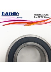 Kande 6210RS 1pc ABEC-5 6210 2RS Single Row Deep Groove Ball Bearing 50x90x20mm High Quality 6210RZ