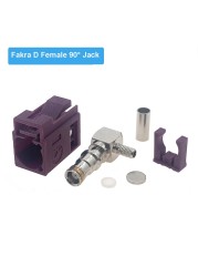 2pcs RF Connector Fakra D Male Plug/Female Jack RAL 4004 RF Coaxial Soldering Wire Connectors for RG316 / RG174 Pigtail Cable