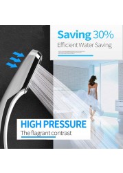 Liangduo 300 Holes High Pressure Rainfall Chrome Shower Head Set Bracket Hose Water Saving Sprayer Nozzle Bathroom Accessories