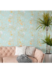 Self-adhesive Wallpaper Living Room Background Wall Stickers Furniture Decor DIY Pastoral Style Floral Pattern Home Decor