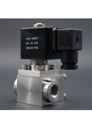 Normally Closed Solenoid Valve 304 Stainless Steel High Pressure Car Washer 0~300bar NC Water Valve 3/8"-1" NPT BSP 2 Way