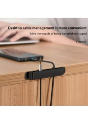 Bed Headphone Home Desk Storage 11 Slots Cord Management Wire Organizer Winding Cable Clip Desktop Sticky Tool Holder