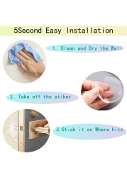 6pcs Door Stopper Wall Protector Self-adhesive Quiet Reusable Shock Absorbent Gel Door Handle Silencer Wall Protection