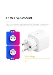 20A Tuya EU Plug WiFi Wireless Timer Socket Remote Power Monitor Air Conditioner Remote Control Smart Life Alexa Google Home Alice