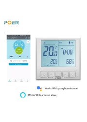 Wifi Smart Thermostat Temperature Controller For Gas Boiler Electric Underfloor Heating Humidity Display Works With Alexa