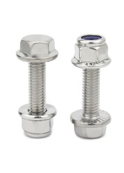 External Hex Bolt M5 M6 M8 M10 304 Stainless Steel Outer Hexagon Flange Screw Anti Slip Flange Nylon Locknut Combination Set